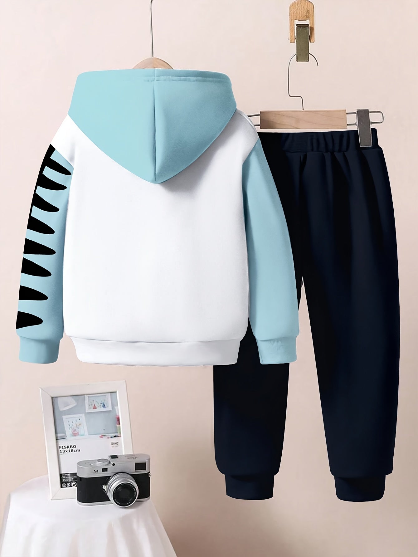 2PCs Dinosaur Printed Hoodie and Pants Set