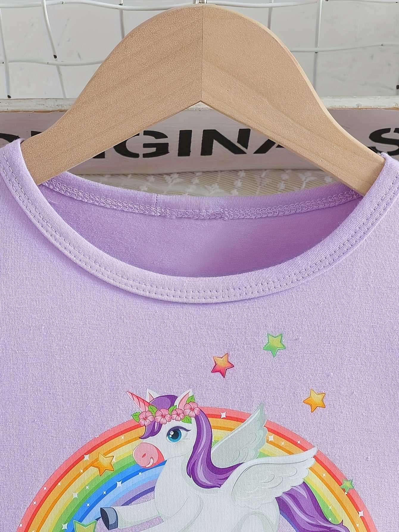 Unicorn Print Ruffle Trim Dress