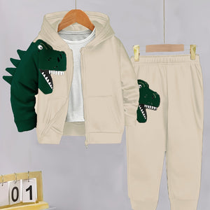 2Pcs Fleece-Lined Hoodie And Pants Set
