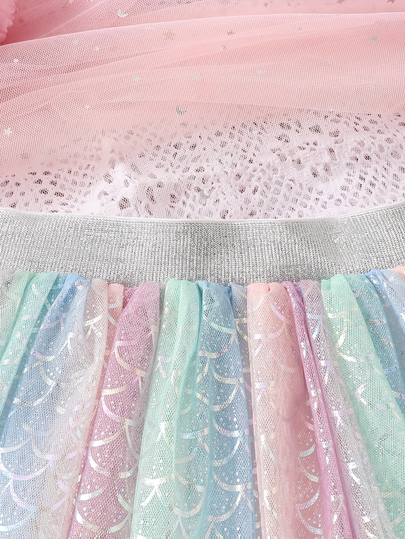 Girls' Sparkly Gradient Mermaid Tutu Skirt