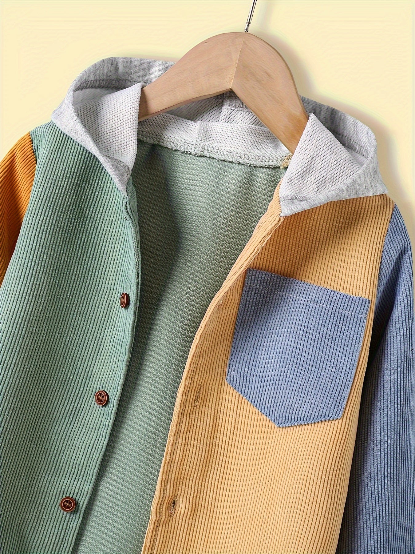 Loose Fitting Corduroy Hooded Jacket