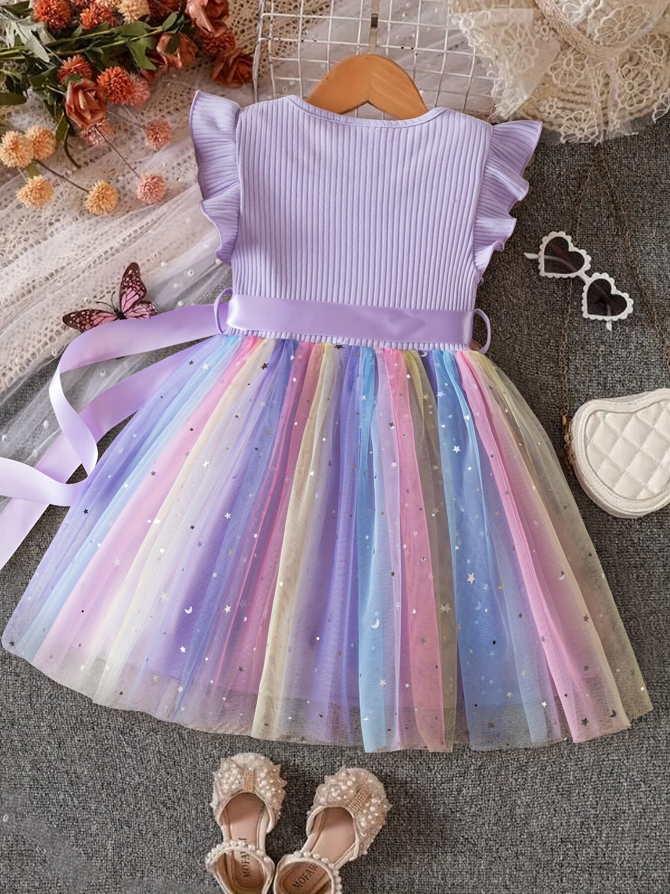 Sparkling Sequin Gradient Tulle Dress