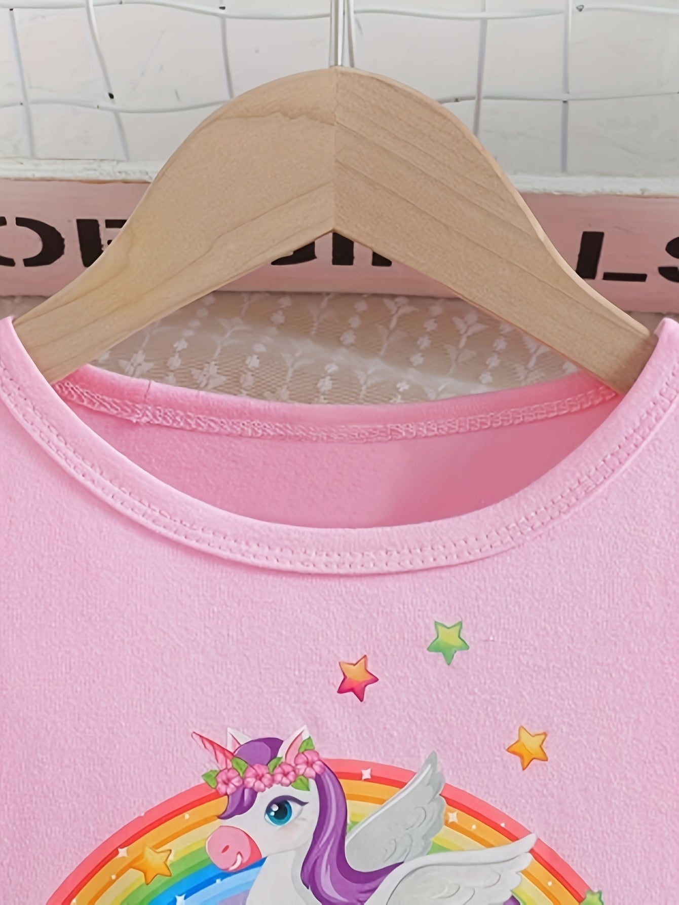 Unicorn Print Ruffle Trim Dress