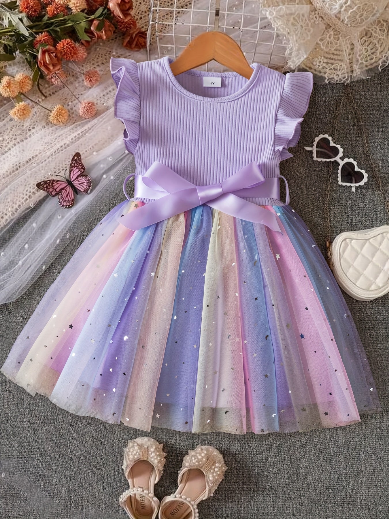 Sparkling Sequin Gradient Tulle Dress