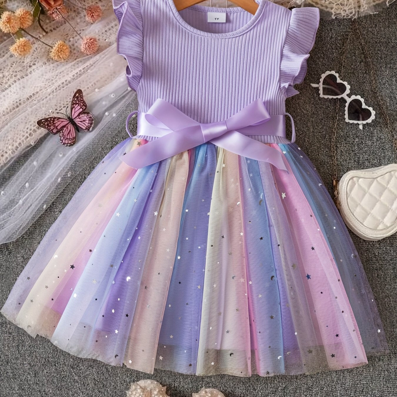 Sparkling Sequin Gradient Tulle Dress