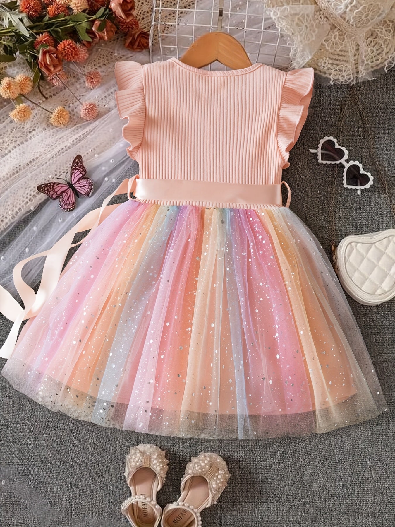 Sparkling Sequin Gradient Tulle Dress