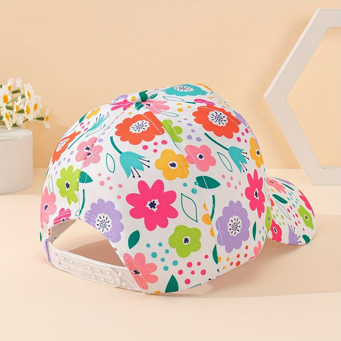 Adjustable Floral Print Baseball Cap – Lightweight & Breathable (Ages 3-8)