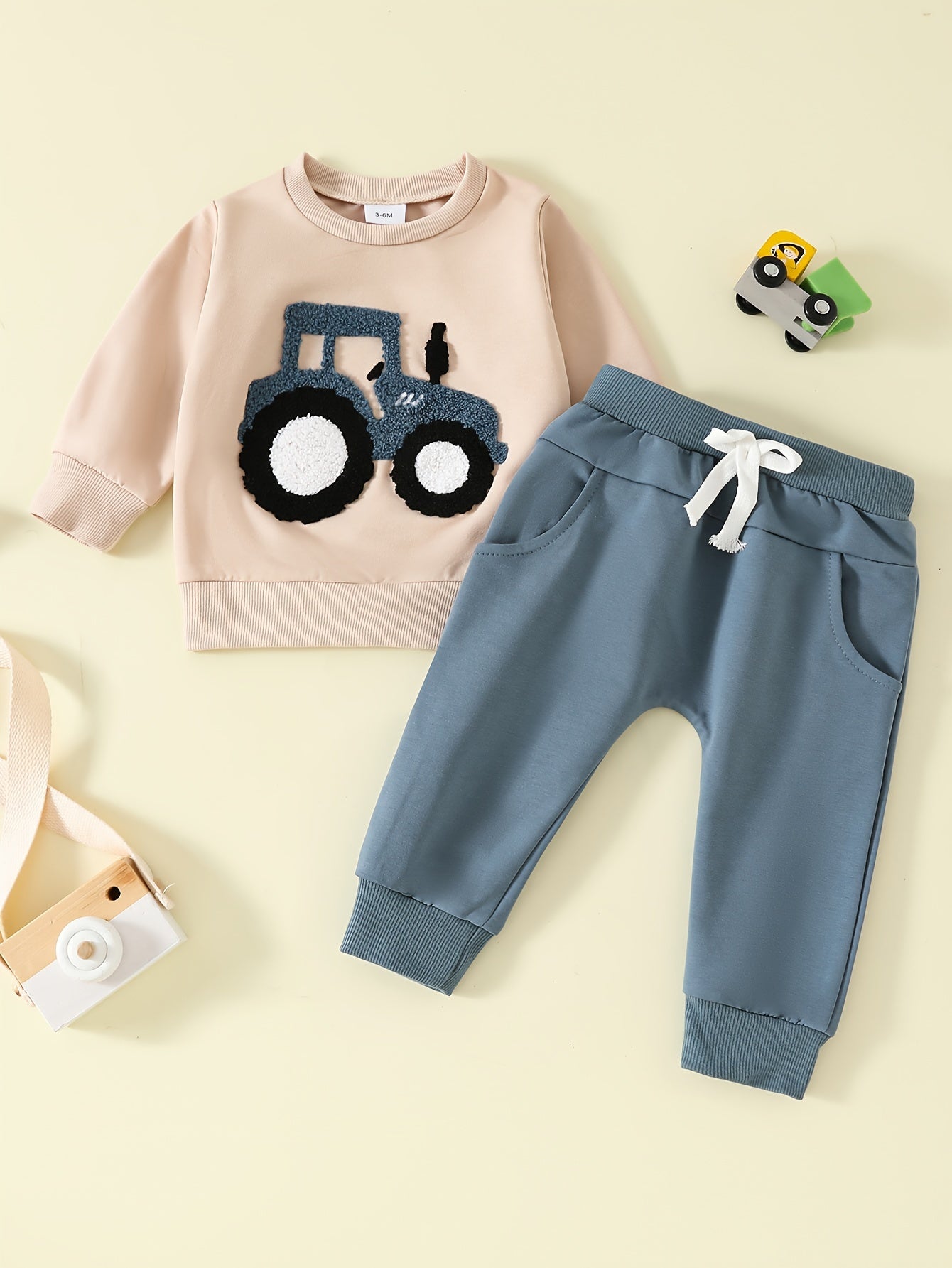 2pcs Long Sleeve T-shirt & Pants Set