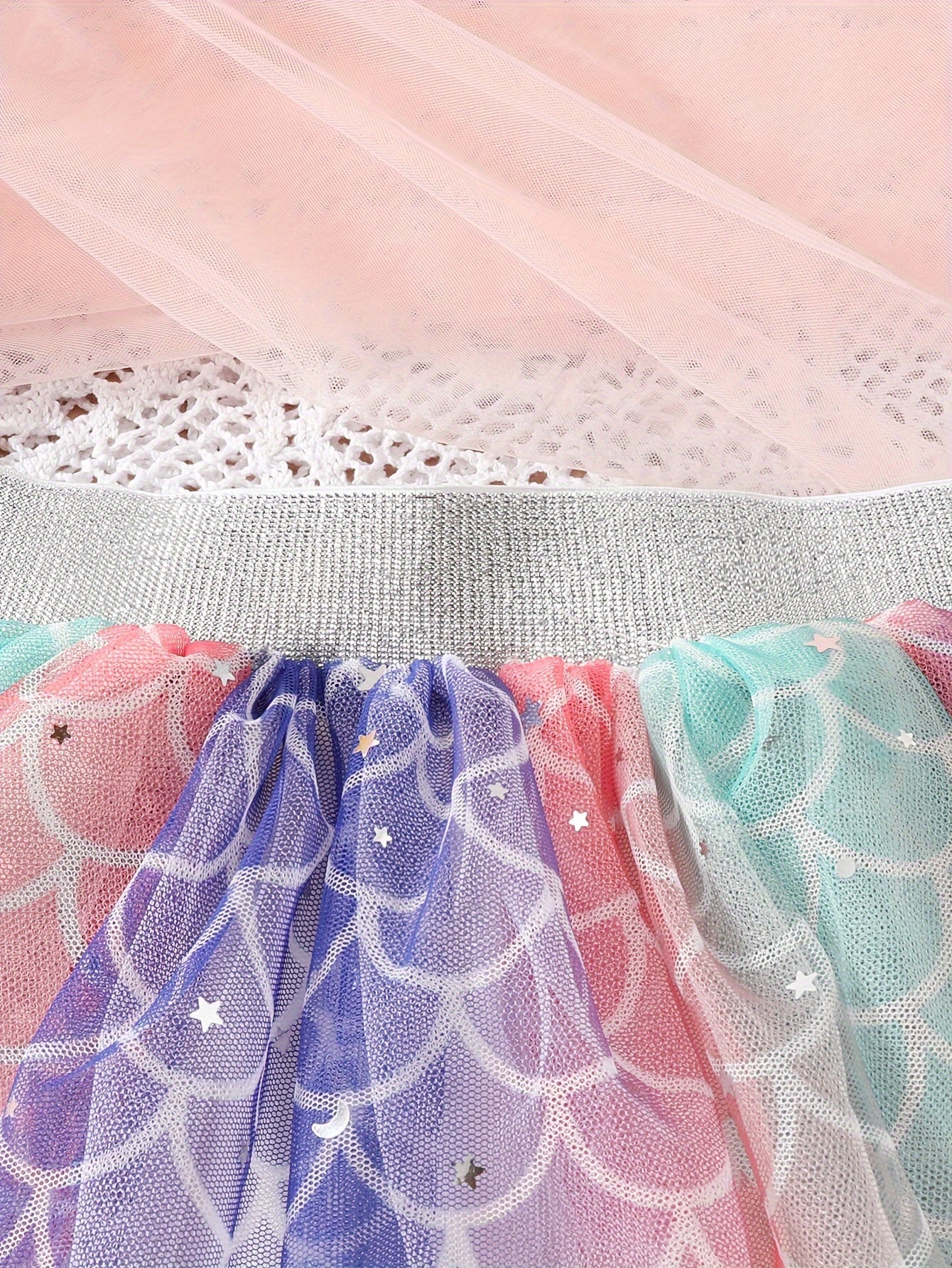 Girls' Sparkly Gradient Mermaid Tutu Skirt