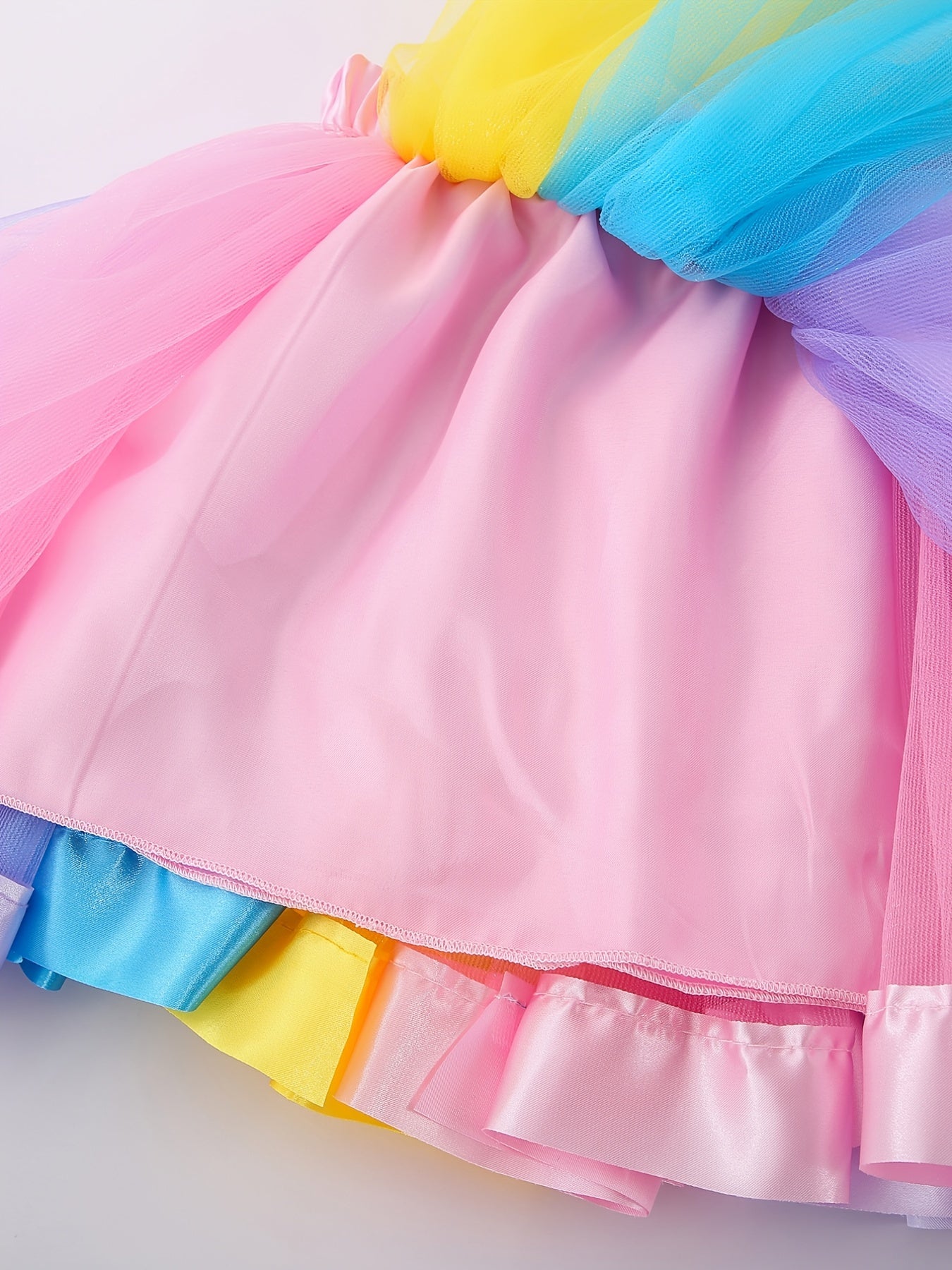 Girls' Color Block Party Skirt – Festive Birthday Dress