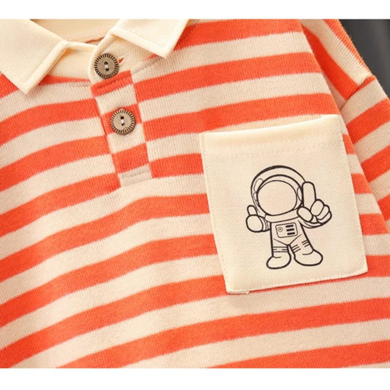 2Pcs Striped T-Shirt with Pants Sets