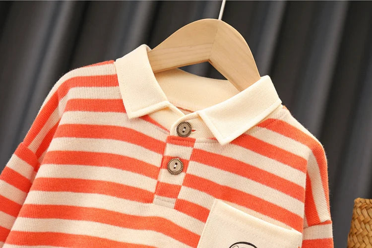 2Pcs Striped T-Shirt with Pants Sets