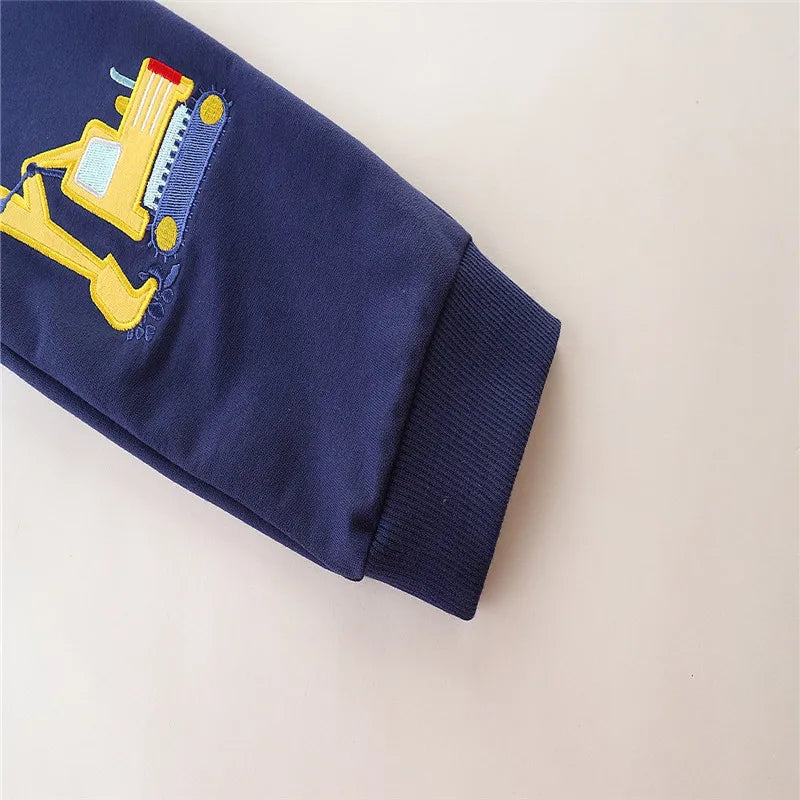 Kids Excavators Embroidered Trousers Pants