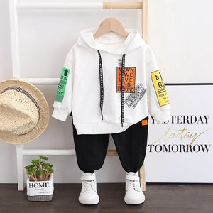 2PCs Hooded Sweatshirt w/Casual Pants Sets