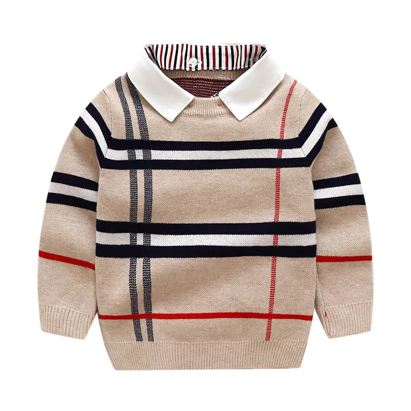 Cotton Plaid Sweater Pullover
