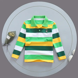 Turn-down Collar Long Sleeve Polo T-Shirts
