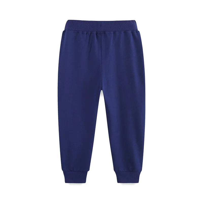 Applique Embroidered Full-Length Kids Trousers