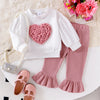 Baby Girl Long-Sleeved Sweatshirt with Solid Color Pant