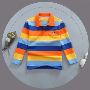 Turn-down Collar Long Sleeve Polo T-Shirts