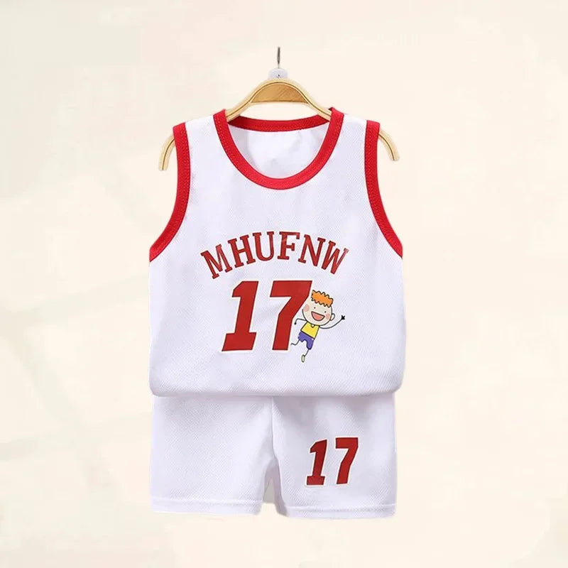 Sleeveless Basketball T-shirts and Shorts Set