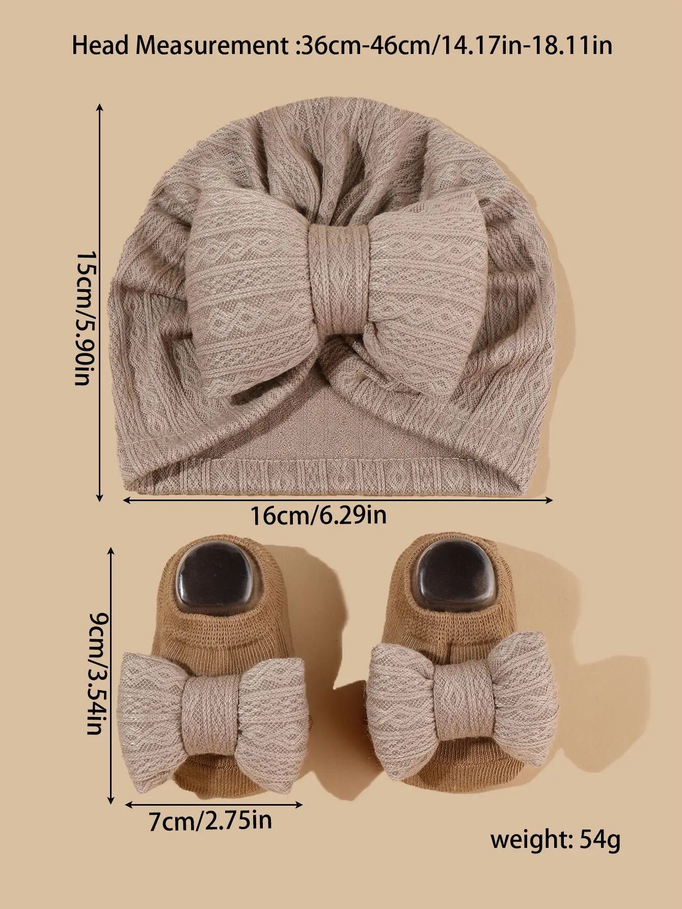 Bow Hat & Anti-slip Socks Set for Newborns