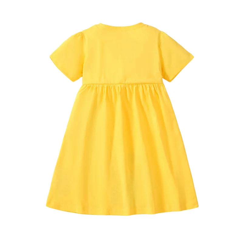 Summer Princess Dress with Dots and Ice Cream Applique