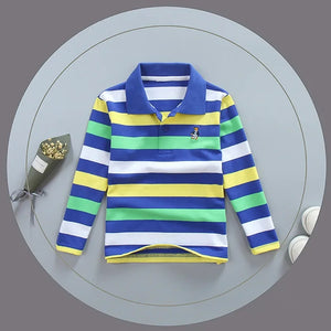 Turn-down Collar Long Sleeve Polo T-Shirts