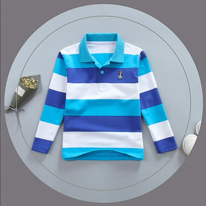 Turn-down Collar Long Sleeve Polo T-Shirts