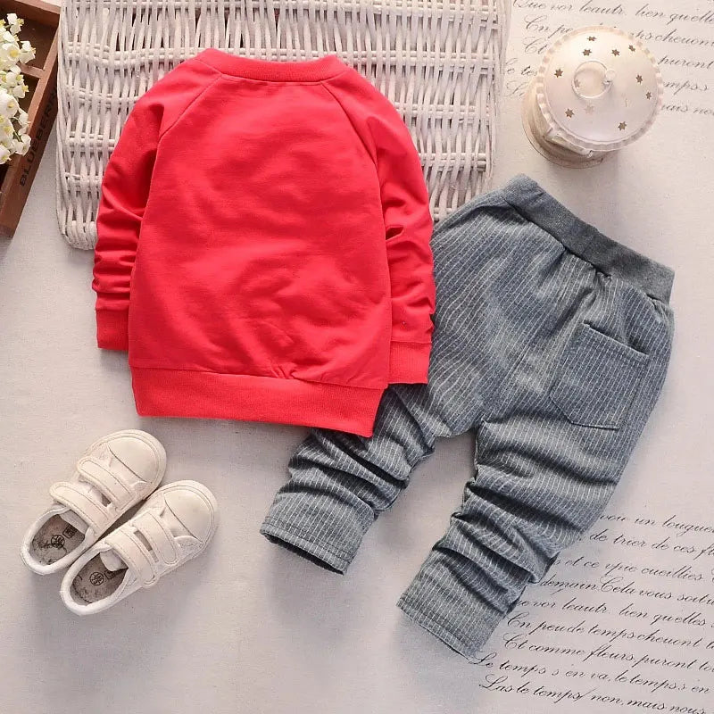 2PCS Set Vertical Striped Pants & Sweater