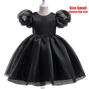 Princess Tulle Puff Sleeve Party Kids Dress