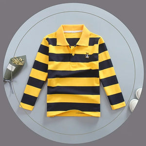 Turn-down Collar Long Sleeve Polo T-Shirts