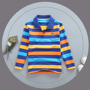 Turn-down Collar Long Sleeve Polo T-Shirts