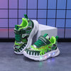 Boys' LED Dinosaur Sneakers – Glow-in-the-Dark T-Rex Shoes with Flashing Lights