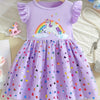 Unicorn Print Ruffle Trim Dress