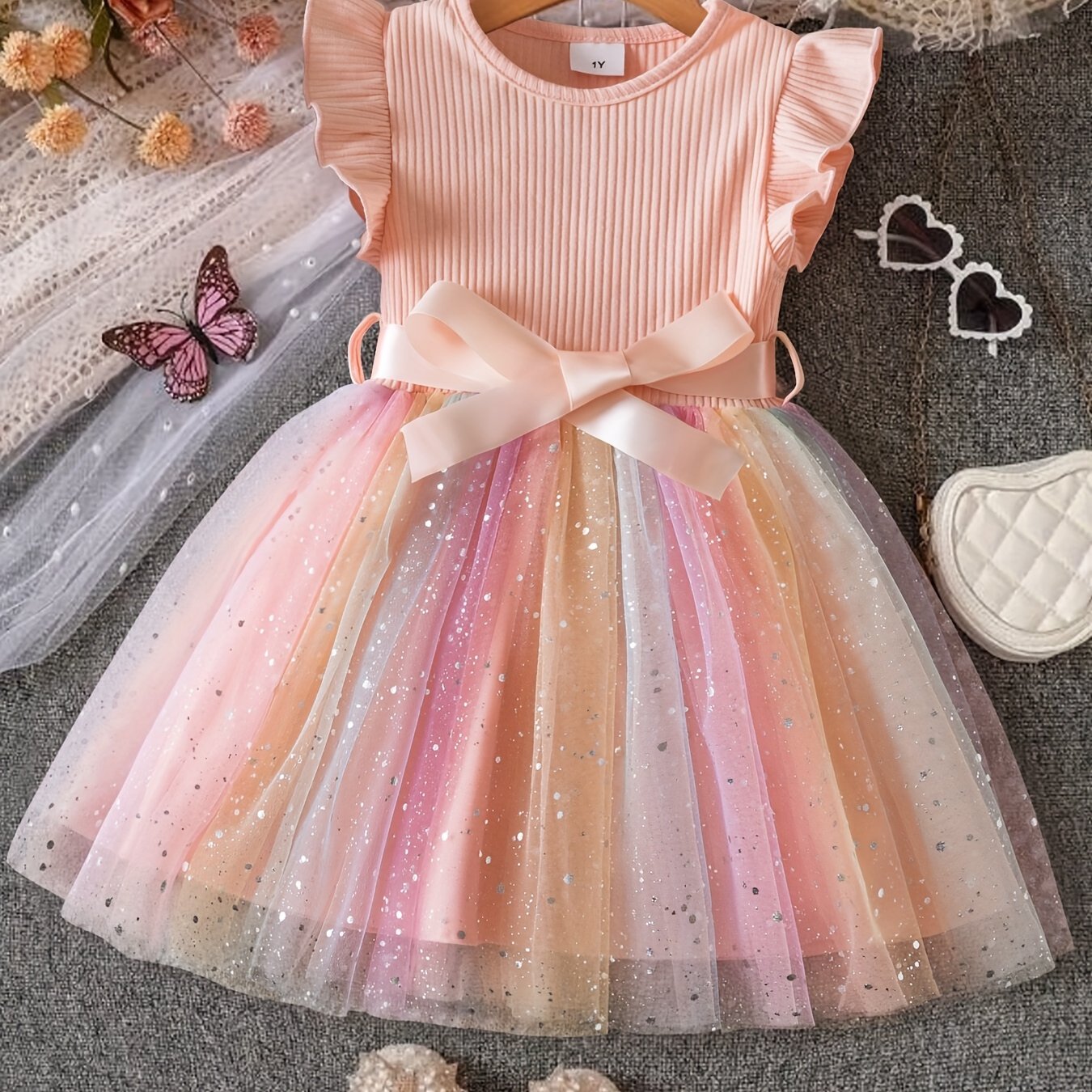 Sparkling Sequin Gradient Tulle Dress