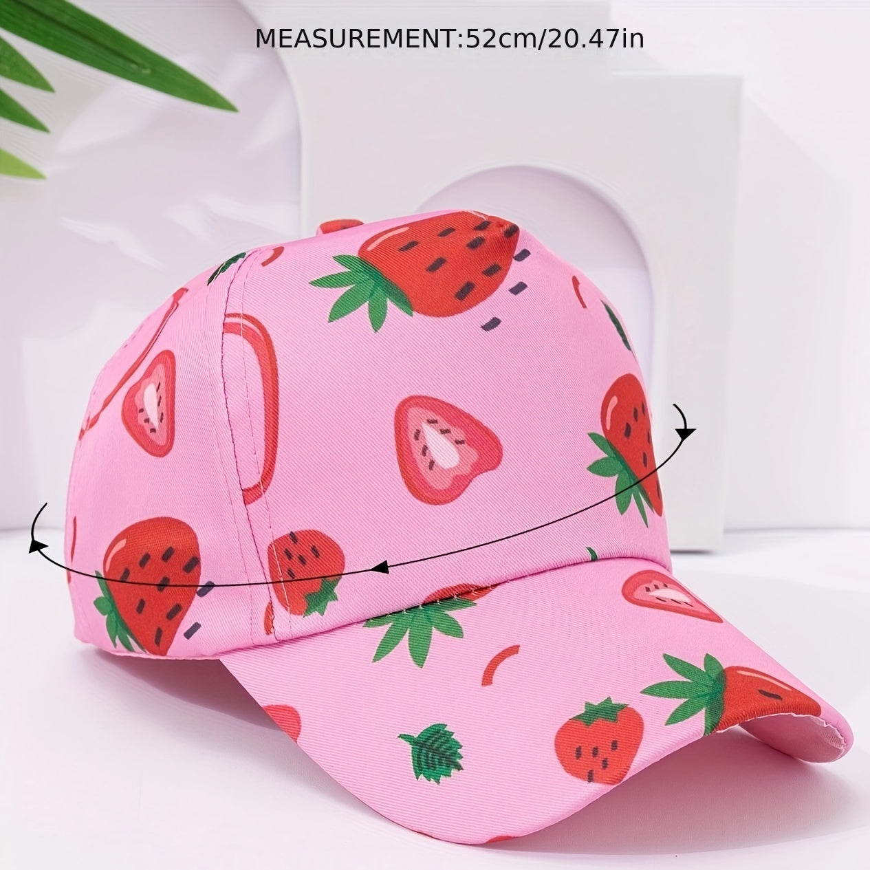 Strawberry Print Adjustable Baseball Cap (3-8Years)